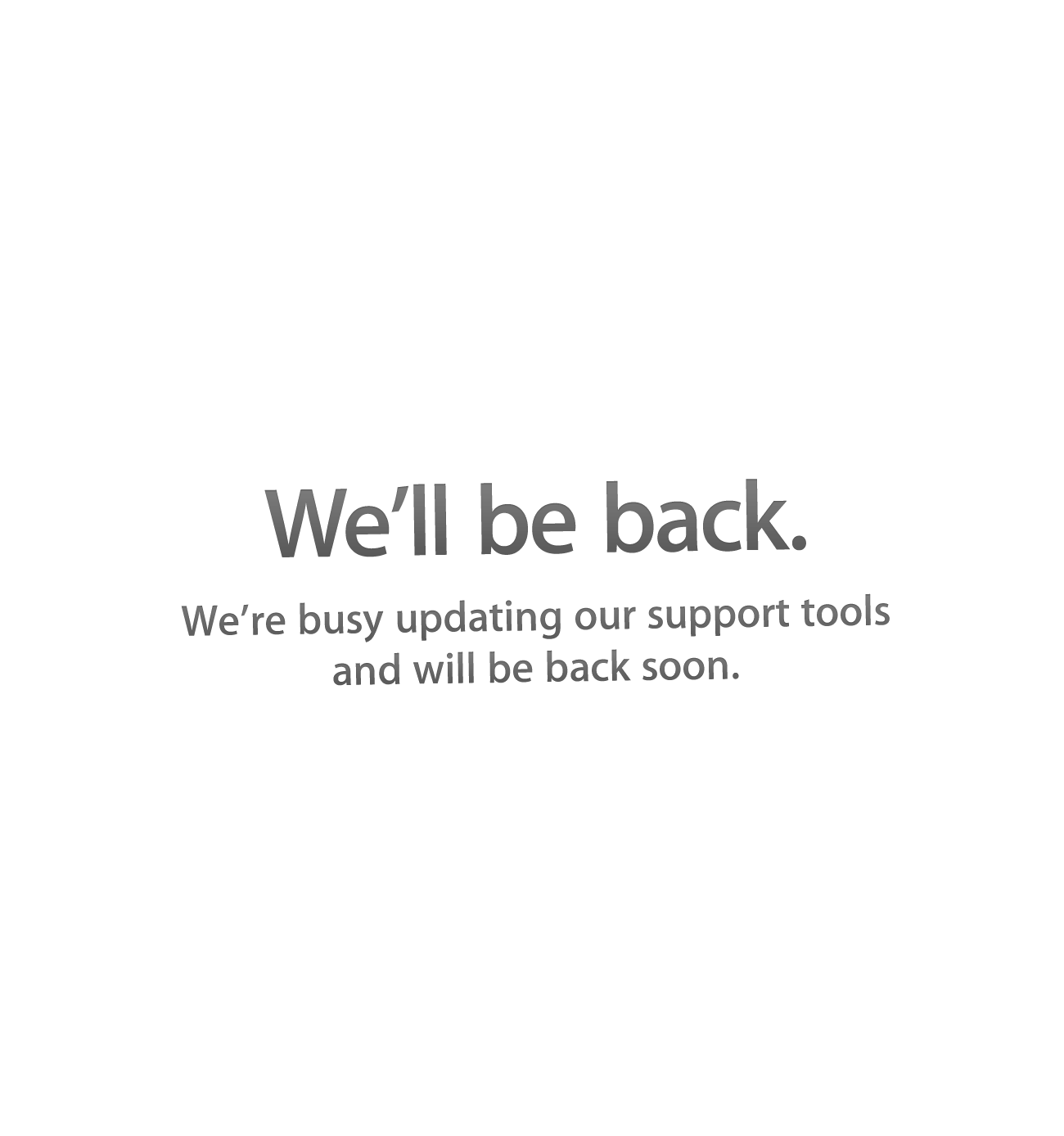 We'll be back soon